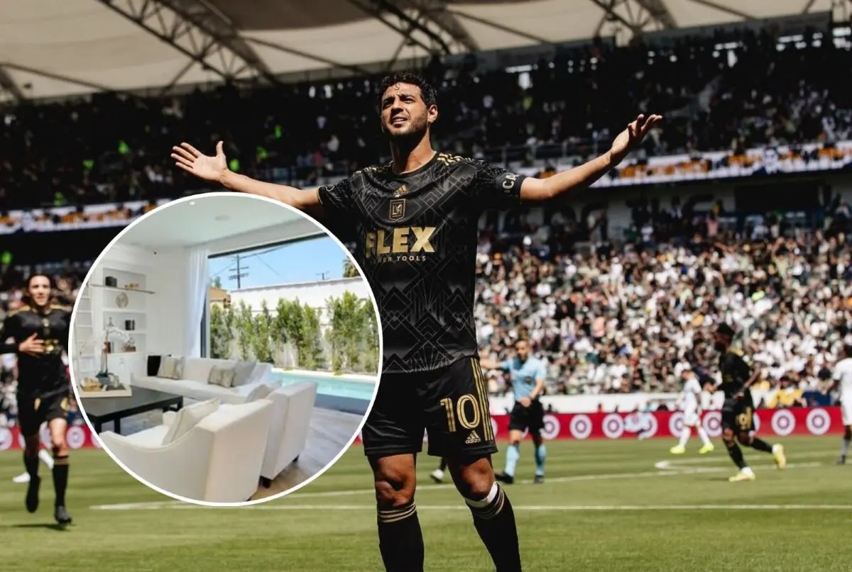 Carlos Vela y la residencia que tenía en Los Ángeles. Foto: Cortesía