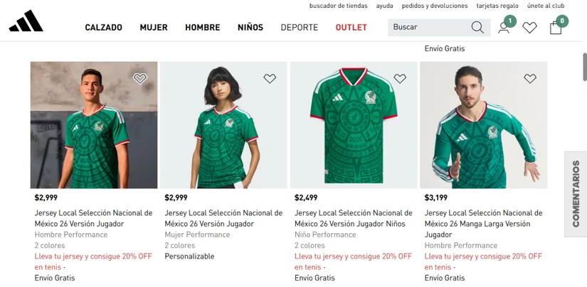 Los jerseys de la Selección Mexicana ya se encuentran a la venta en el sitio oficial de Adidas.