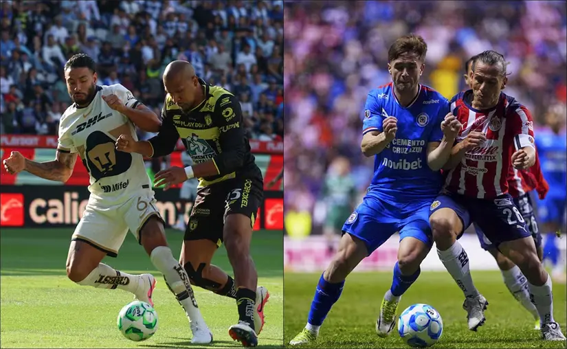 Cruz Azul se enfrenta a Chivas y Pachuca a los Pumas. Foto: Cortesía