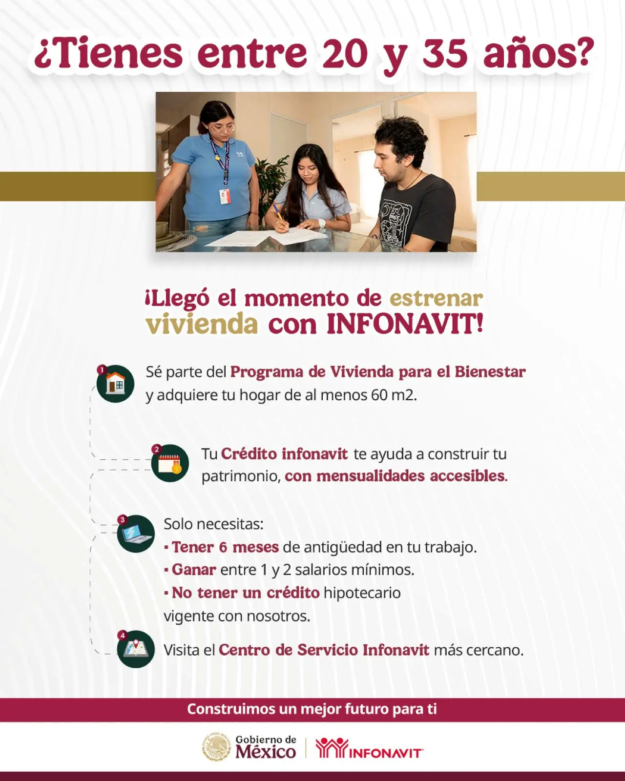 Requisitos para las Vivienda del Bienestar para jóvenes. Foto: Cortesía