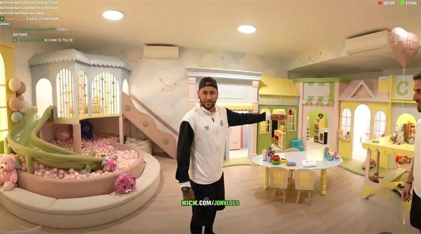 El salón de juegos de las hijas de Neymar, Foto: Jon Vlogs