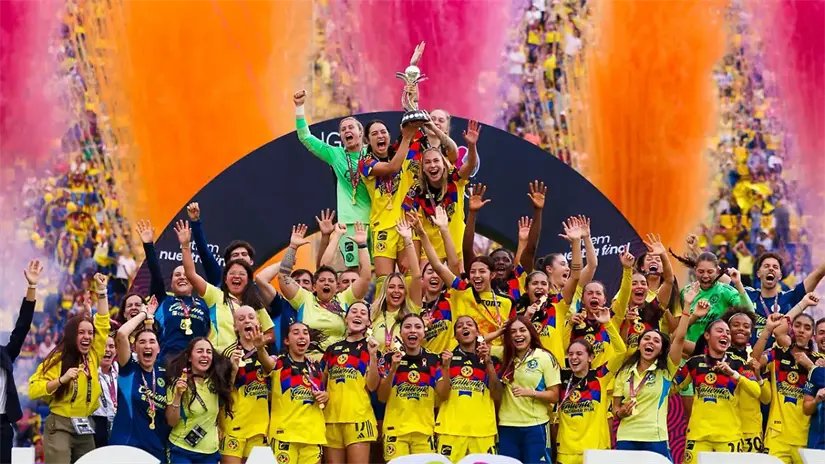 América Femenil presume la victoria. Foto: Cortesía
