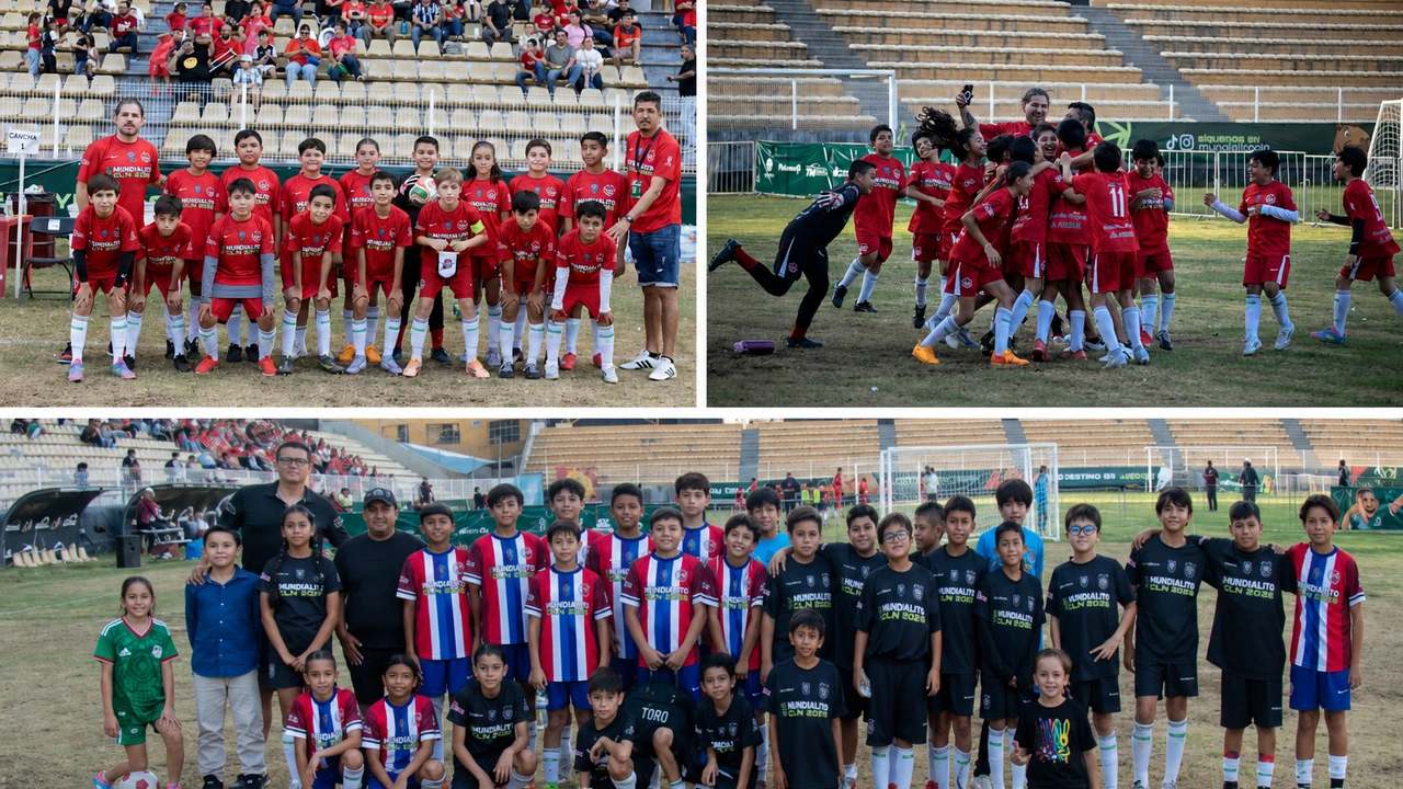 Noruega-Jahuara y Canadá-La Mazía llegan a la gran final del Mundialito Culiacán como reflejo del esfuerzo, la entrega y la pasión por el futbol infantil. Foto: Ayuntamiento de Culiacán