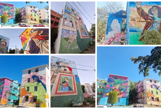 Murales llenan de color, paz, esperanza y uni&oacute;n a Infonavit Ca&ntilde;adas en Culiac&aacute;n