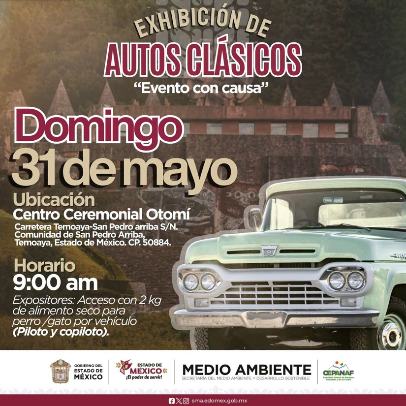 Exhibición de autos clásicos con causa en el Edomex. Foto: Cortesía