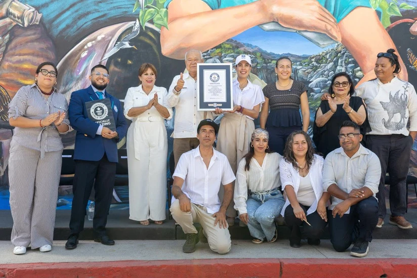 Baja California logra Récord Guiness con el mural más grande del Mundo. Foto: Cortesía