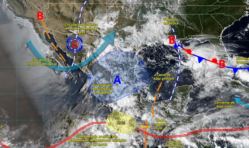 Se pronostican lluvias en gran parte del país este jueves. Imagen: Conagua
