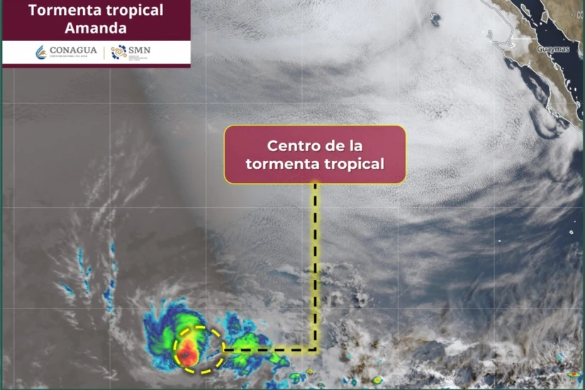 La tormenta Amanda no representa riesgo para el territorio mexicano. Imagen: Conagua