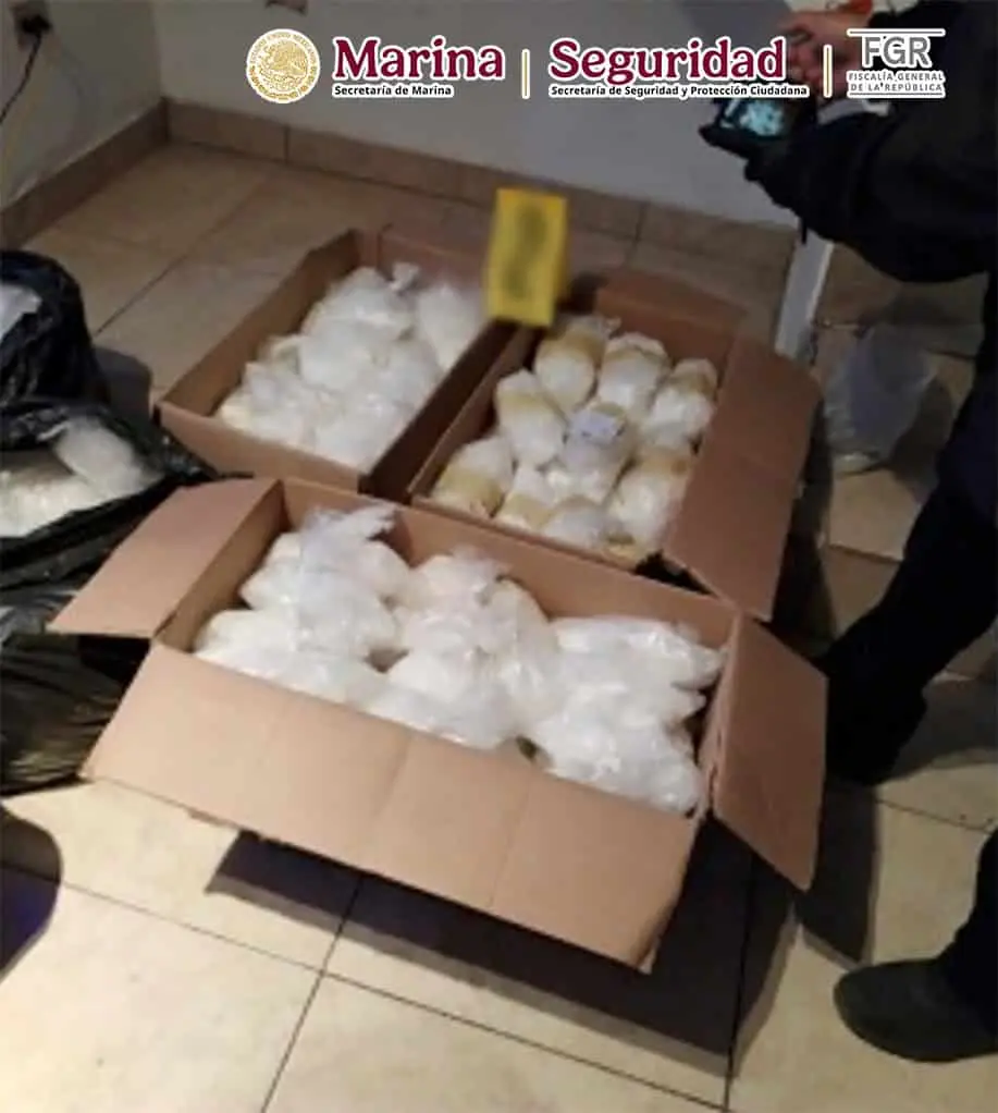 Aseguran 150 kilos de metanfetamina en Baja California