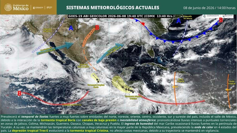 Ciclón Boris cambia su trayectoria y mantiene en alerta a Guerrero; Conagua advierte lluvias torrenciales y riesgo de inundaciones
