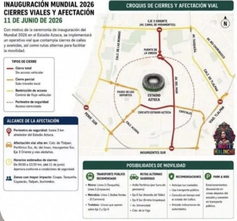 Habrá varias rutas alternas para evitar el tráfico durante los eventos del Mundial.