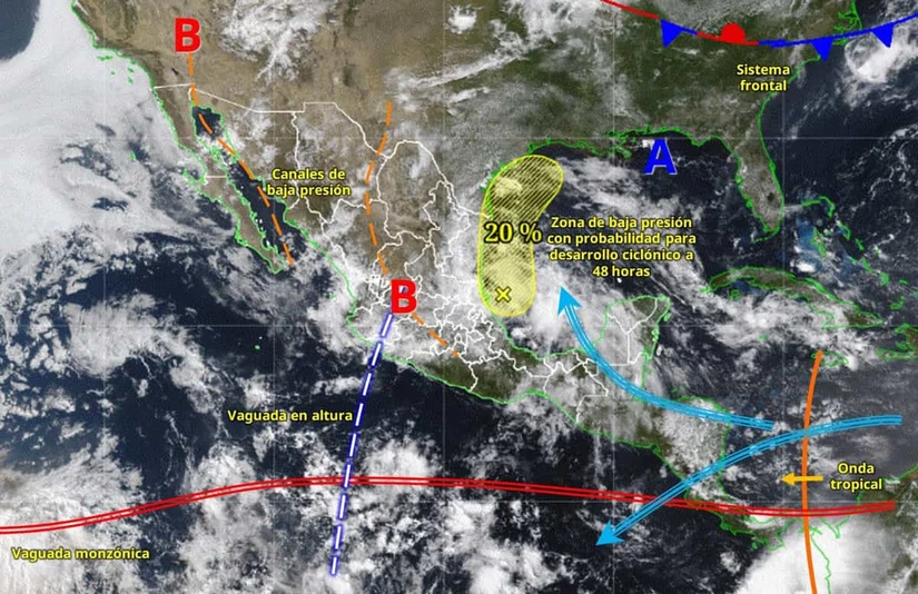 También continuarán las lluvias en gran parte del país. Imagen: Conagua