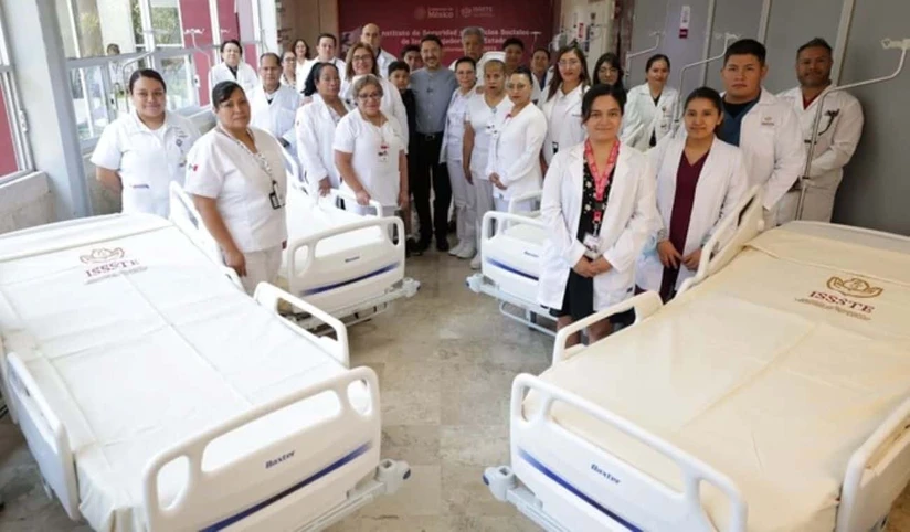 Entrega de 35 nuevas camas en el ISSSTE de Iztapalapa. Foto: Cortesía