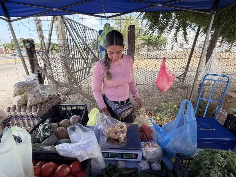 Paloma inició su emprendimiento de venta de frutas y verduras cerca del Tianguis de la colonia Flores Magón, donde vendía comida con su mamá