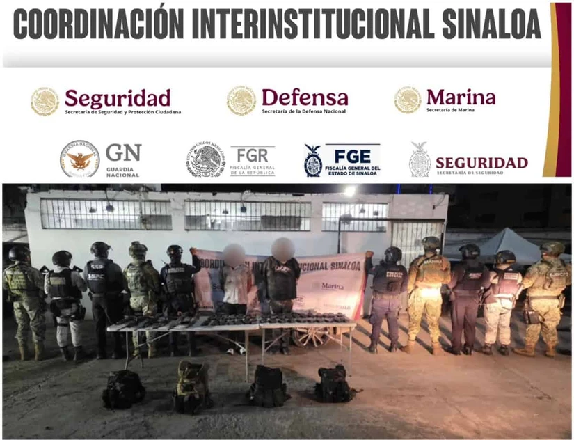 Persecución en Mazatlán deja dos detenidos y decomiso de armas y droga