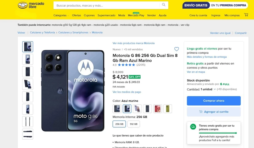 Remate del Motorola Moto G86 Power. Foto: Captura de pantalla