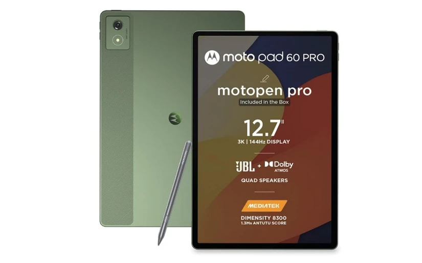 Tablet Moto Pad 60 Pro con pantalla de 12,7 pulgadas. Foto: Cortesía