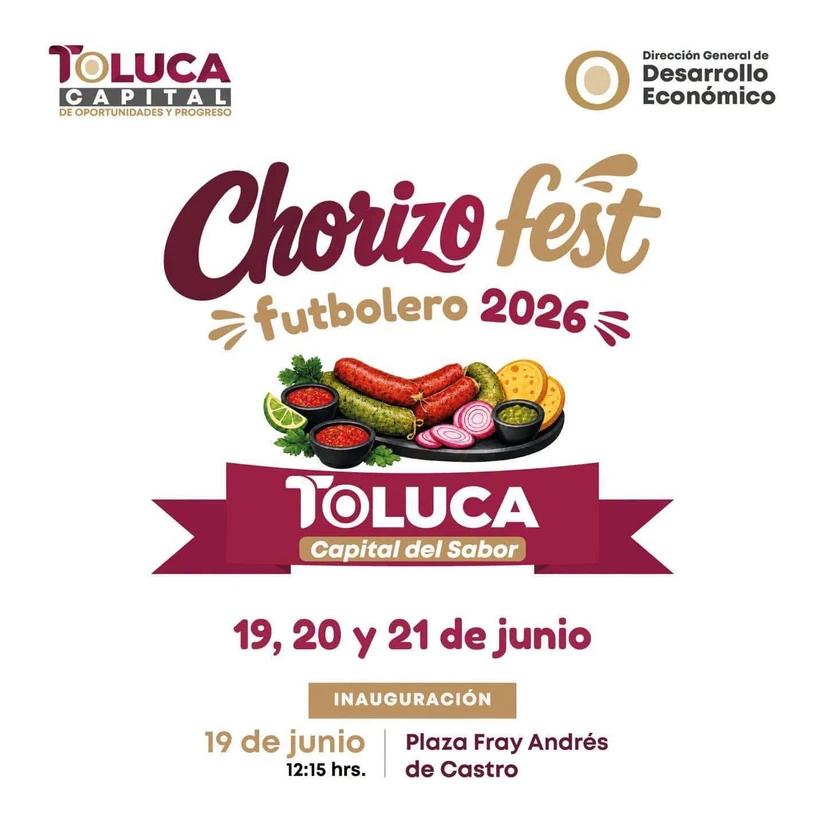 Invitan al Chorizo Fest Futbolero 2026 en Toluca. Foto: Cortesía