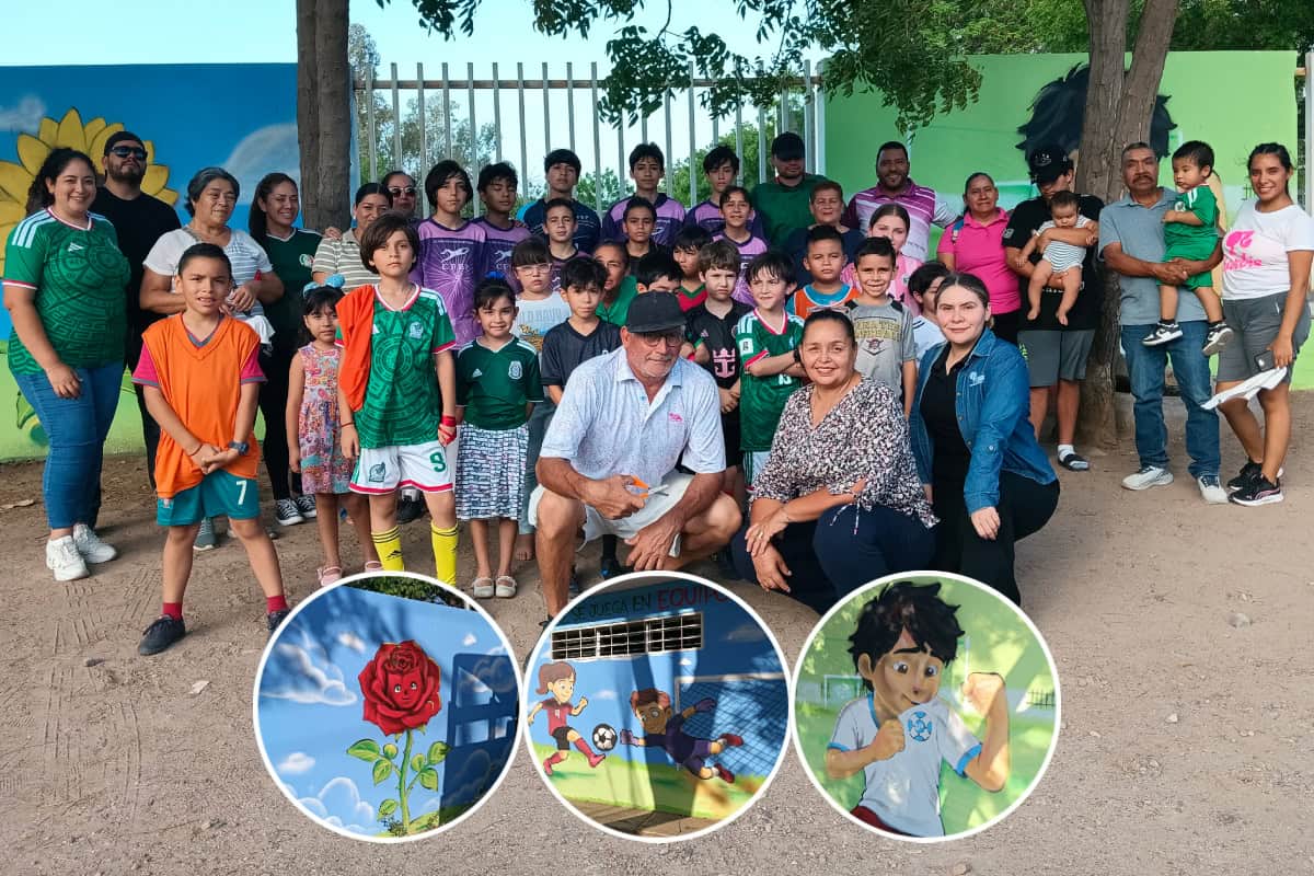 La Unidad Deportiva Pemex estrenó un mural impulsado por Parques Alegres y vecinos de la colonia, una obra que promueve el deporte, fortalece la identidad comunitaria y embellece este histórico espacio. | Imágenes de Francisco Castro