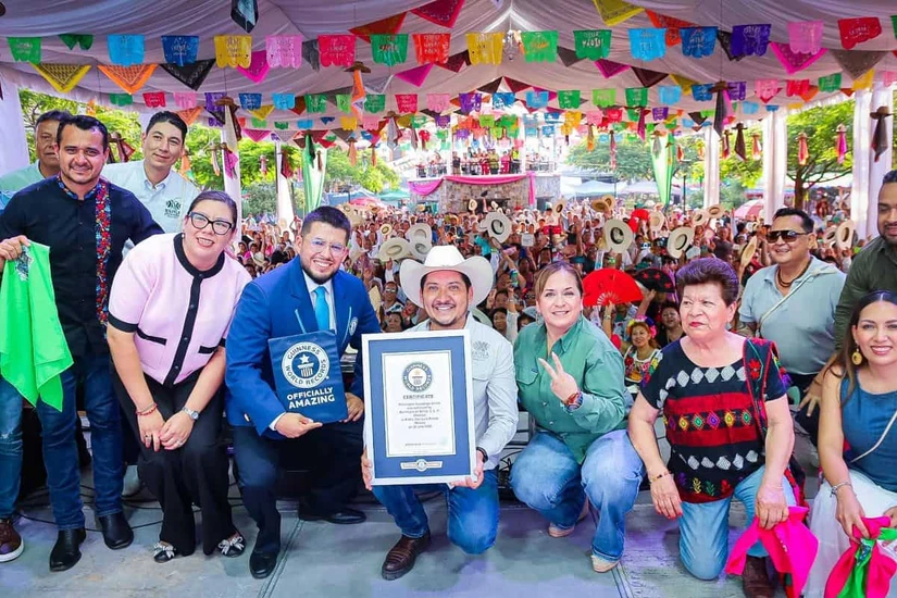 Xilitla logró el Récord Guiness con baile más grande del mundo de huapango. Foto: Cortesía