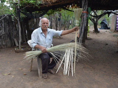 Solo quedan tres artesanos en Los Humayes, Sinaloa… y él se niega a dejar morir el oficio de las escobas de palma