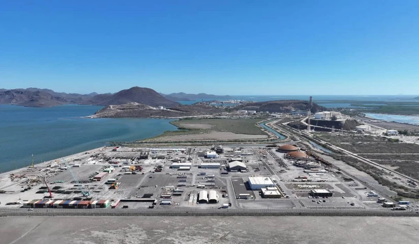 La planta de fertilizantes de GPO en Topolobampo avanza con una inversión de 1,800 millones de dólares y un progreso de construcción cercano al 80 por ciento. (cortesía GPO)