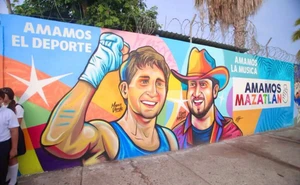 Estrella Palacios inaugura mural que promueve el deporte en Mazatlán
