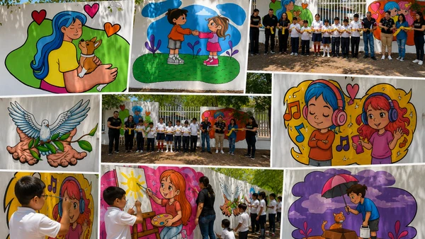 &acute;Caminando en tus zapatos&acute;: el mural de la Primaria Rafael Buelna que inspira a construir una comunidad m&aacute;s humana