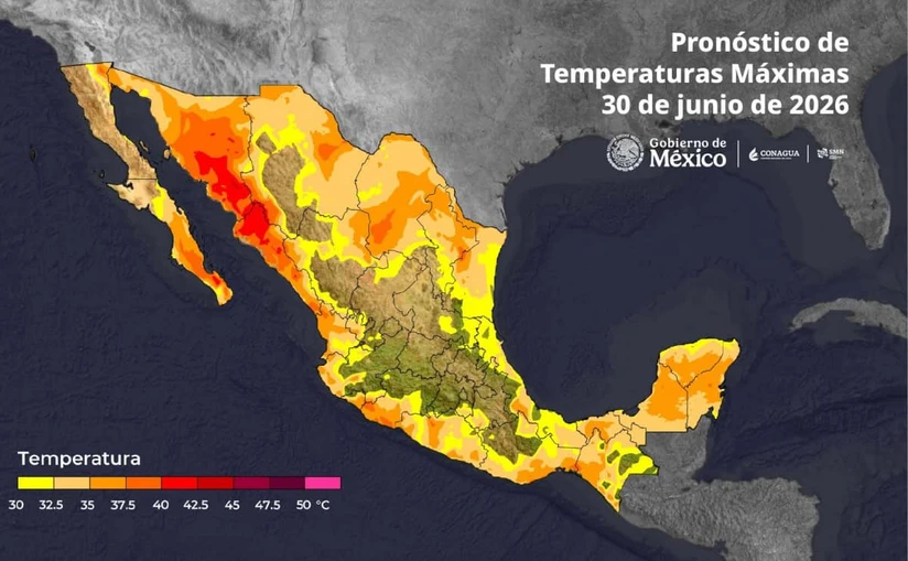 Las altas temperaturas se sentirán con fuerza en el noroeste del país, incluyendo a Baja California. Imagen: Conagua