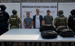Un fusil que sobresalía de una mochila cambió el rumbo de un operativo y terminó con tres detenidos en Culiacán