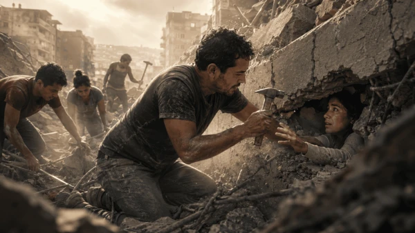 Estoy más cerca de ti de lo que imaginas: el hombre que con un martillo rescató a su esposa tras el terremoto en Venezuela