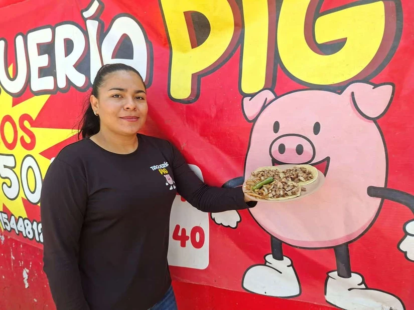 Tres tacos por 50 pesos: la apuesta de Narda Barraza que gana el corazón en el fraccionamiento Villa Bonita y sectores aledaños. Foto: Juan Madrigal