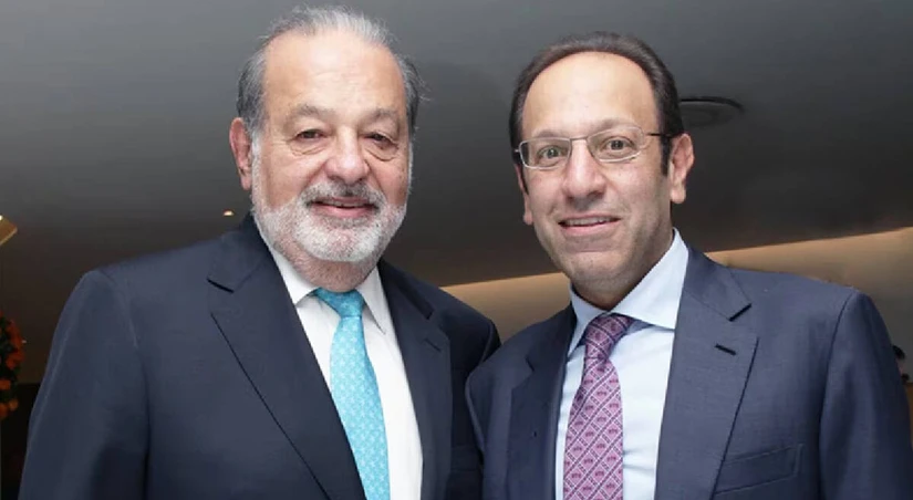 Marco Antonio Slim Domit y su padre Carlos Slim.