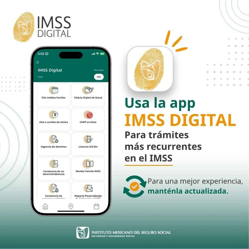 Tarjetón Digital IMSS busca facilitar la consulta de información y trámites. Foto: Cortesía