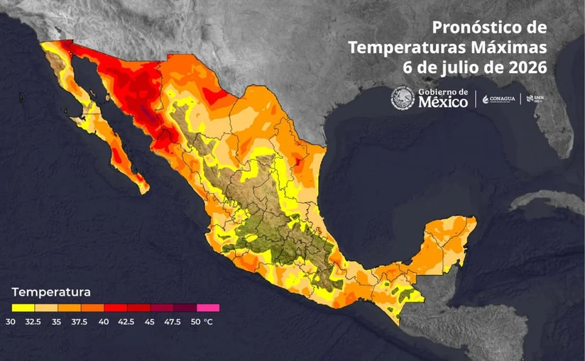 En el noroeste del país continúan las temperaturas más extremas. Imagen: Conagua