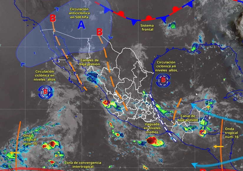 Una circulación anticiclónica mantendrá un ambiente caluroso en el noroeste del país. Imagen: Conagua