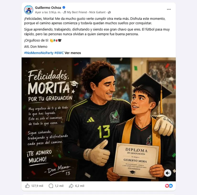 Don Memo envía emotivo mensaje a Gilberto Mora por su graduación. Foto: Captura de pantalla