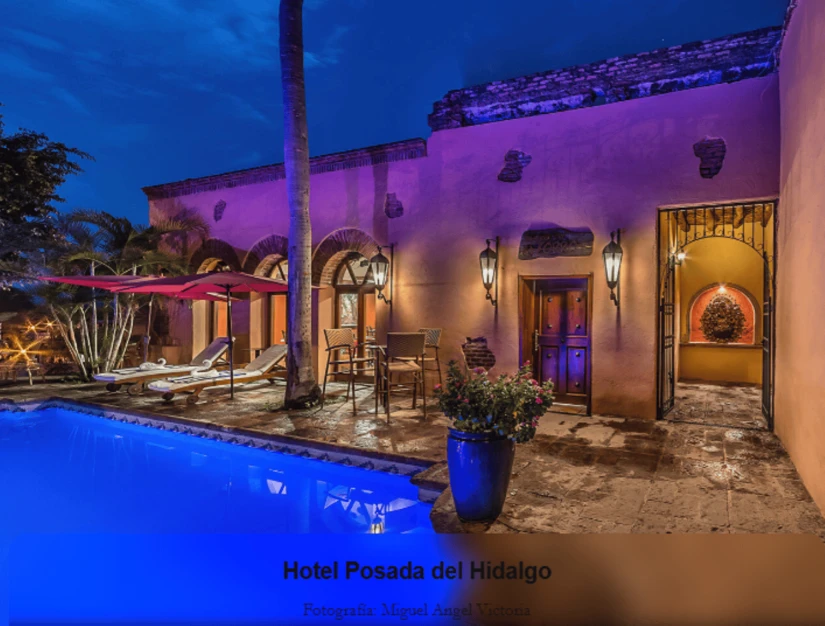Sus jardines, patios y edificios históricos convierten al hotel en uno de los principales atractivos turísticos de El Fuerte, Sinaloa. Foto Miguel Ángel Victoria, Sinaloa 360
