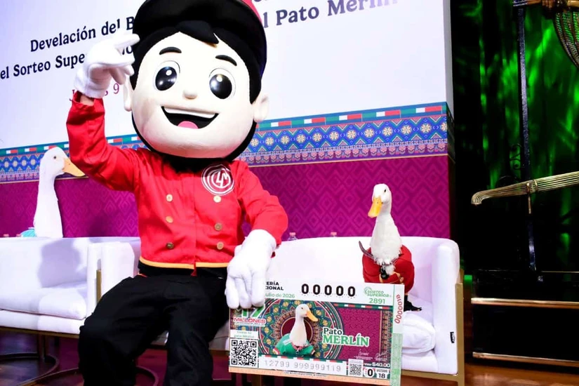 El Pato Merlín llega a la Lotería Nacional. Foto: AFP