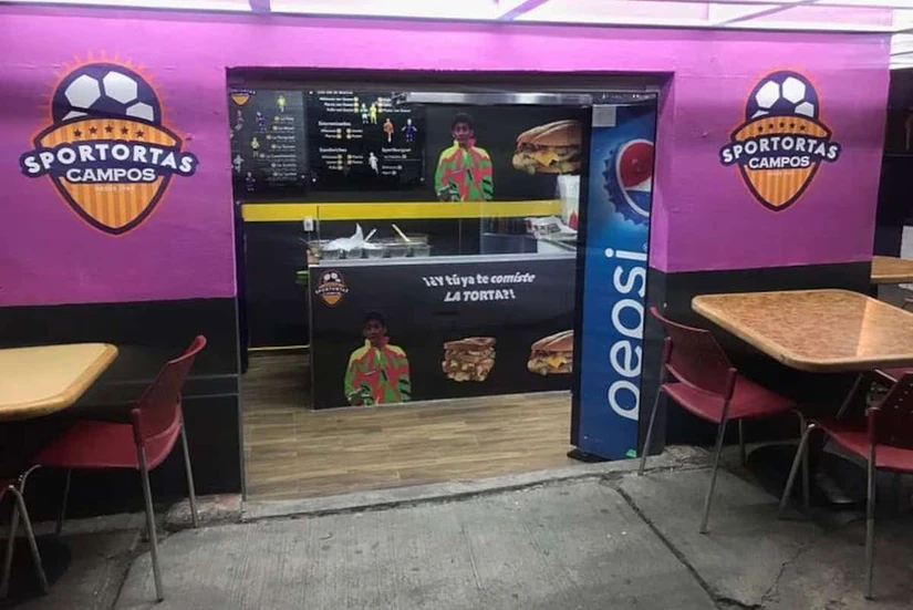 La tortería Sportortas fue el primer negocio de Jorge Campos. Foto: Cortesía