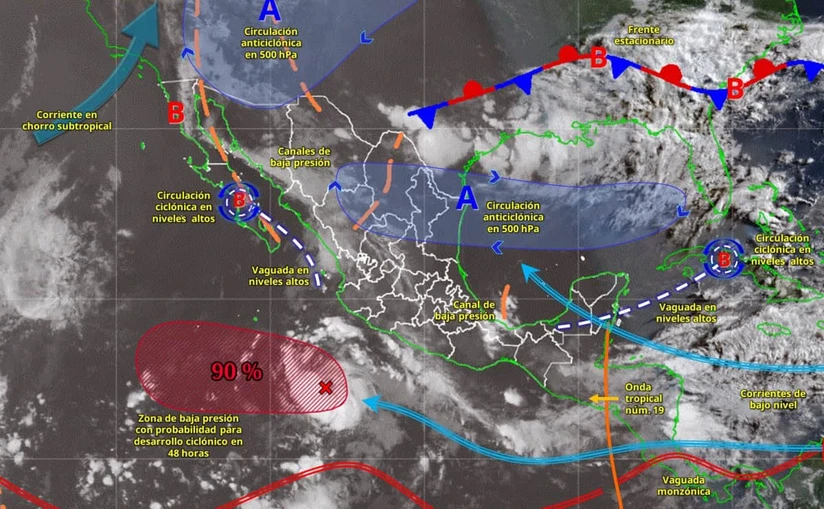 Las lluvias continuarán en buena parte del país, aunque en Baja California no serán intensas. Imagen: Conagua
