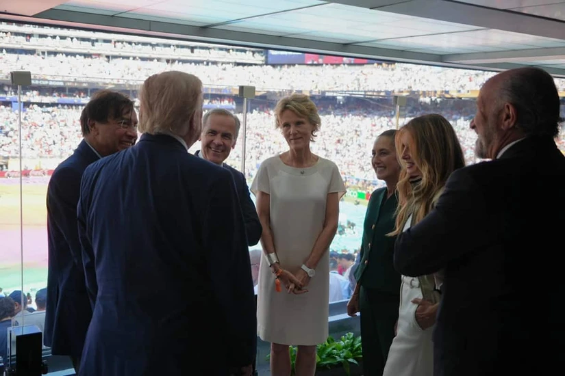 Claudia Sheinbaum durante la final del Mundial del 2026