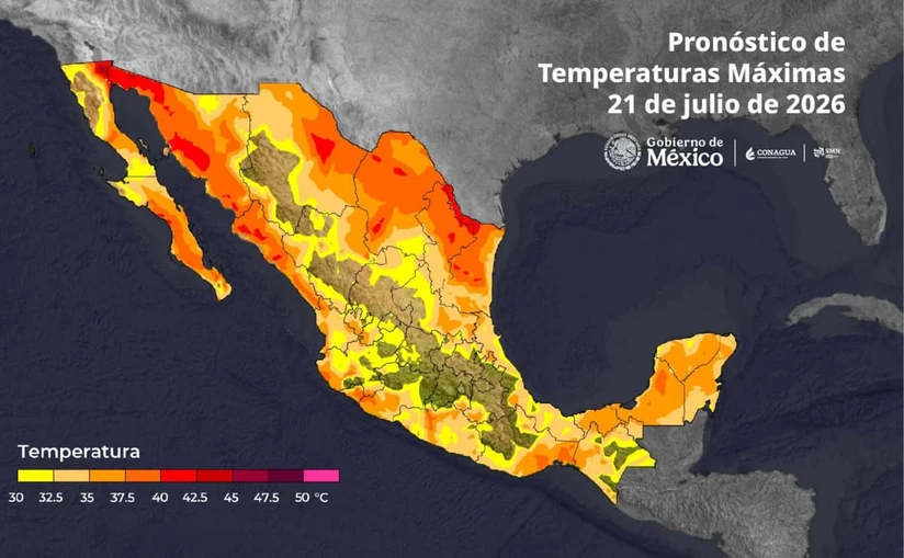 Baja California sigue entre las entidades más calurosas del país. Imagen: Conagua