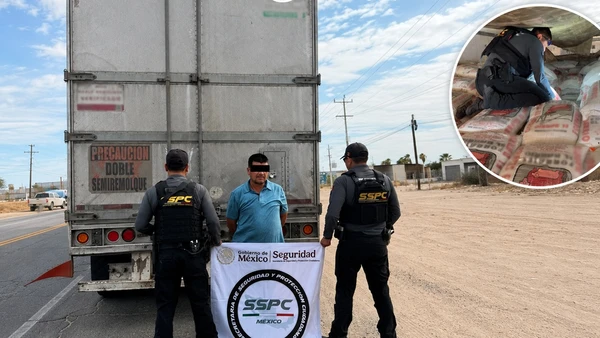 El tractocamión parecía llevar alimento para ganado, pero una inspección reveló lo inesperado
