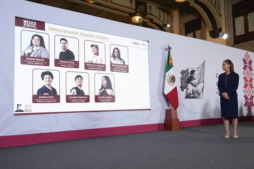 Claudia Sheinbaum, presidenta de México durante La Mañanera de este jueves 23 de julio del 2026.