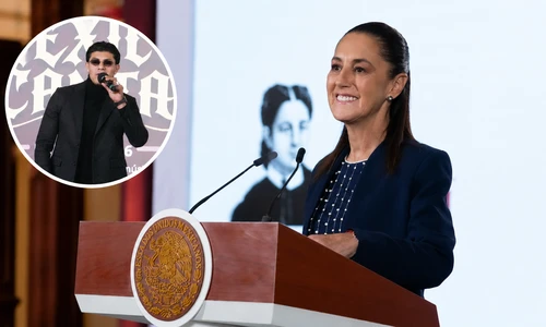El Bogueto llega a La Mañanera y Sheinbaum lanza un mensaje sobre la música que escuchan los jóvenes El Bogueto llega a La Mañanera y Sheinbaum lanza un mensaje sobre la música que escuchan los jóvenes