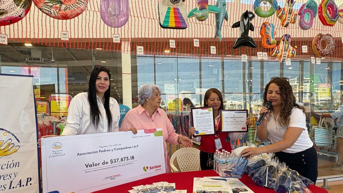 Con la entrega de los recursos recaudados gracias a la aportación voluntaria de sus clientes, Fundación Soriana cerró exitosamente la campaña realizada a favor de Padres y Compadres IAP en Mazatlán