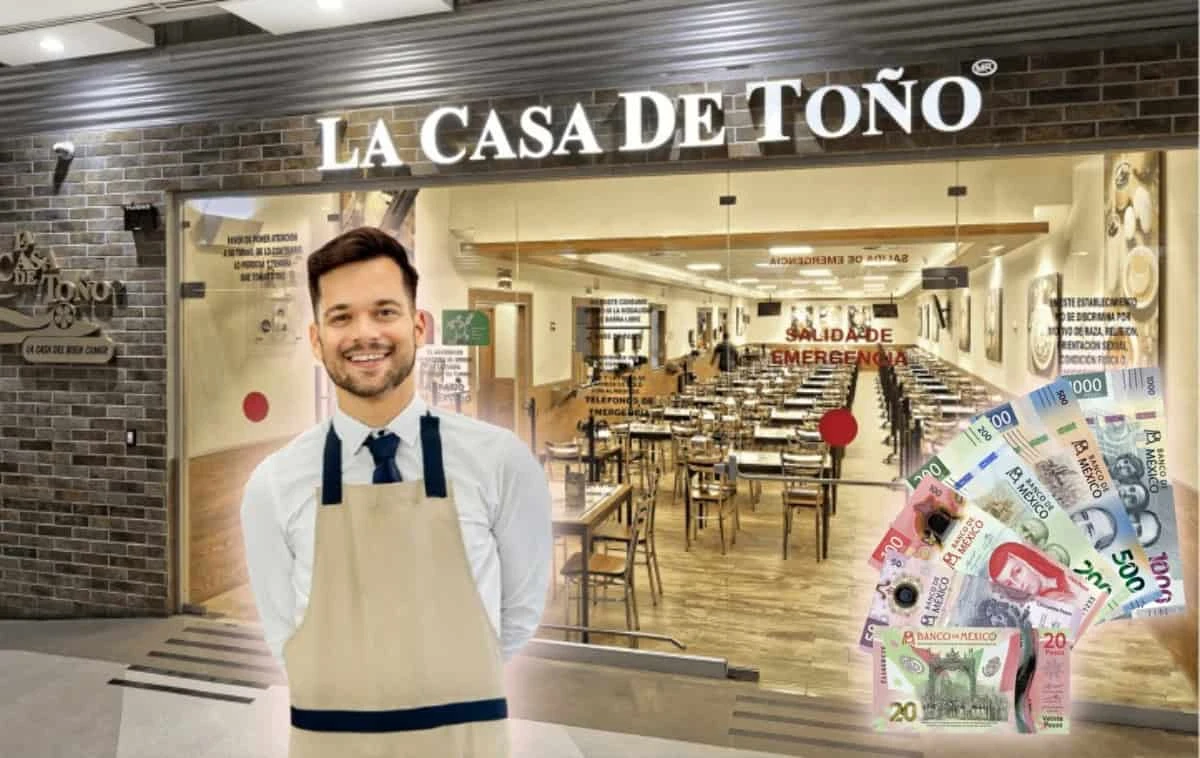 Al igual que en muchos restaurantes, en La Casa de Toño el sueldo base se complementa con las propinas.