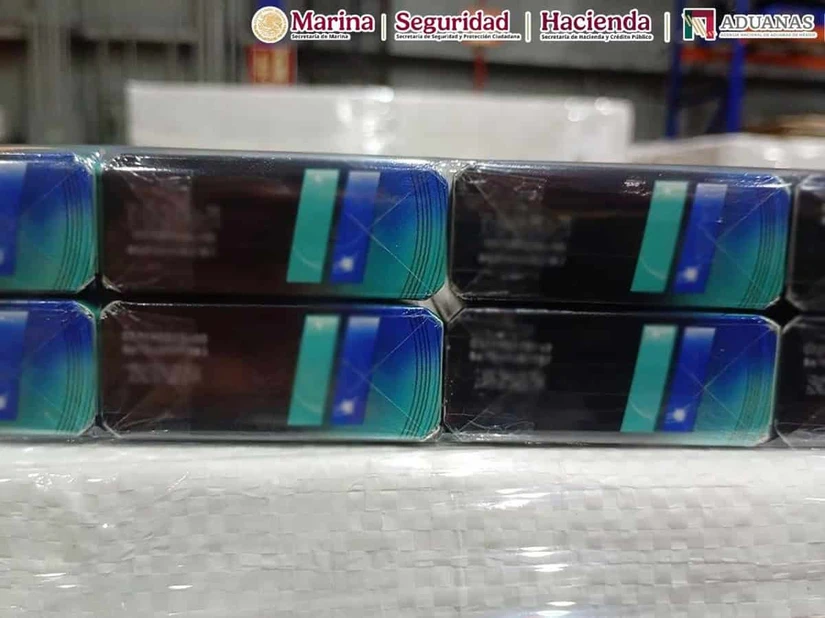 Marina y ANAM detectan cargamento de 236 mil cigarrillos presuntamente apócrifos en el AICM