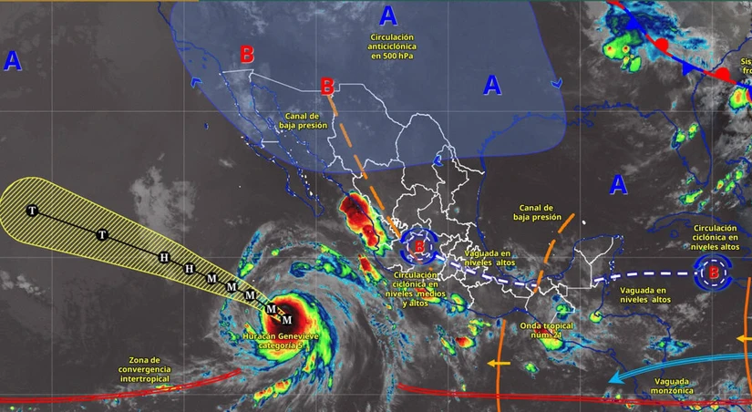 Persisten las condiciones para lluvias en Baja California. Imagen: Conagua